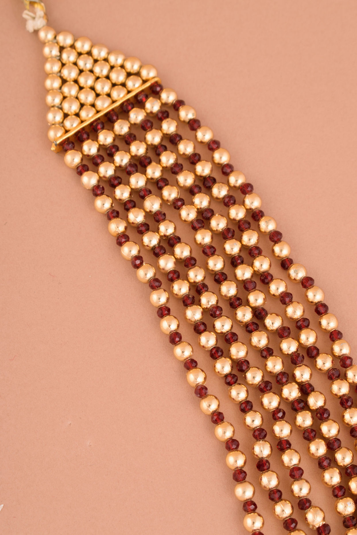 Golden and Brown Beaded Layered Mala image number 1